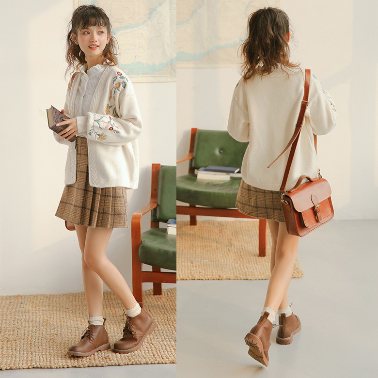 Áo Khoác Cardigan Dệt Kim Thêu Hoa Xinh Xắn Cho Nữ | BigBuy360 - bigbuy360.vn