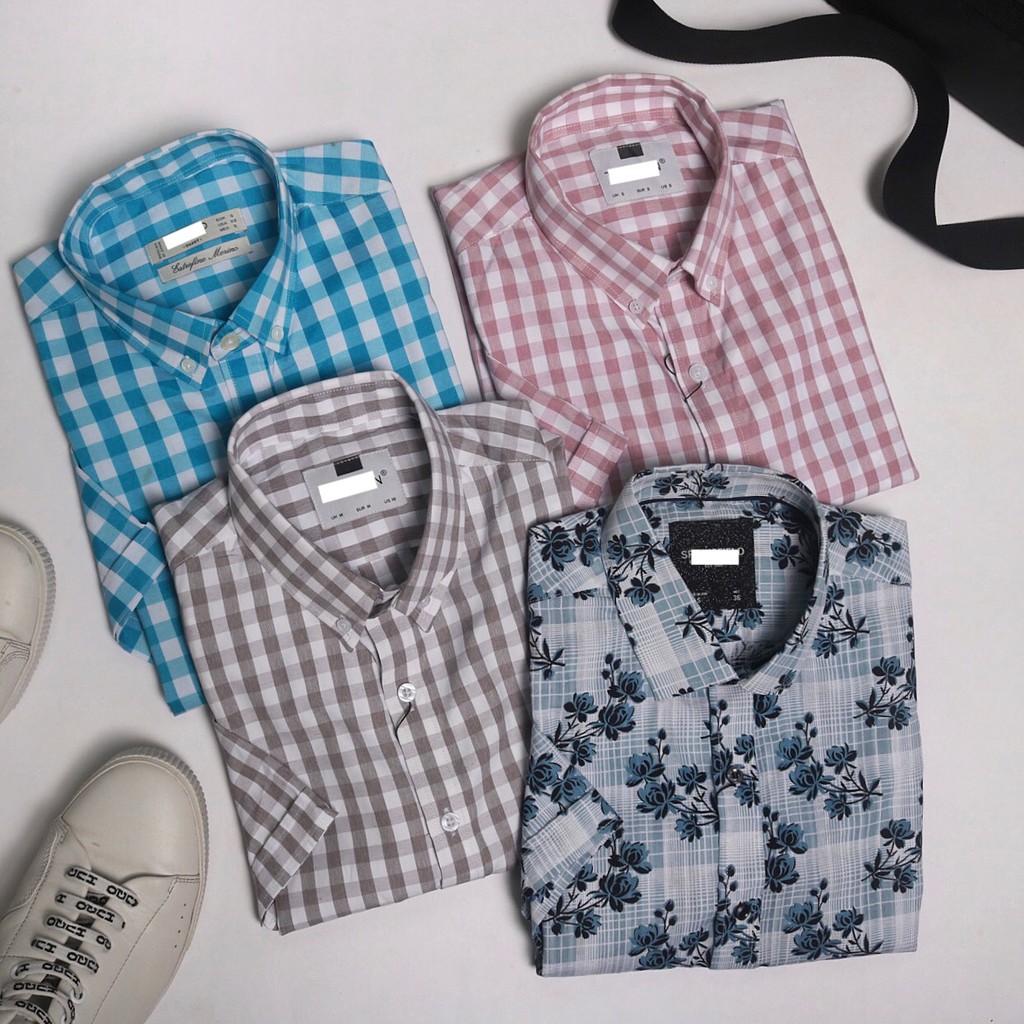 SƠ MI KẺ Ô CHÁT LIỆU COTTON CHỐNG NHĂN CAO CẤP!!!