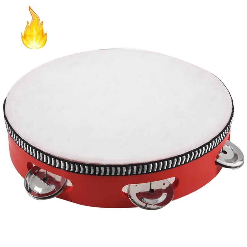 Trống Lục Lạc Hình Tròn 8inch Màu Đỏ