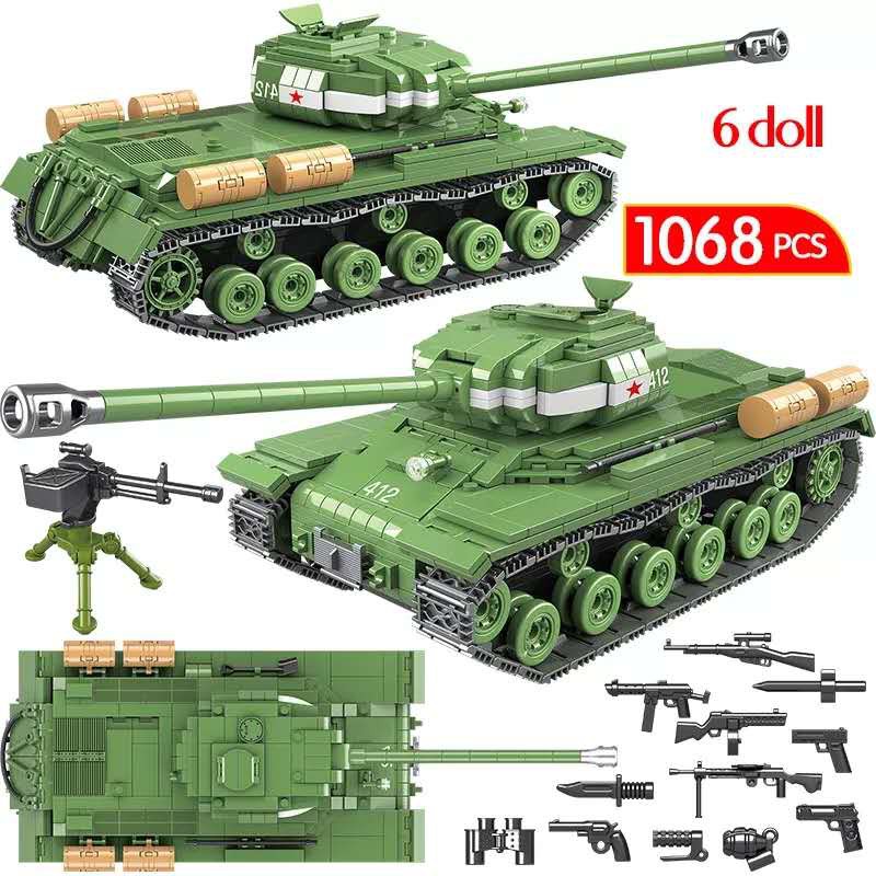 [Mã LIFE0503TOYS1 giảm 10% đơn 150k] Đồ chơi Lắp ghép Mô hình Xe Tank IS-2M Heavy Tank Soldier Weapon WW2 100062