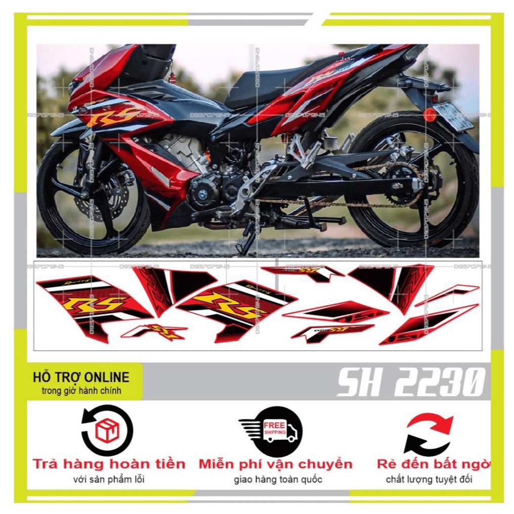 TEM RỜI WINNER X RS DÁN XE ĐỎ -- SHIN DECAL 2