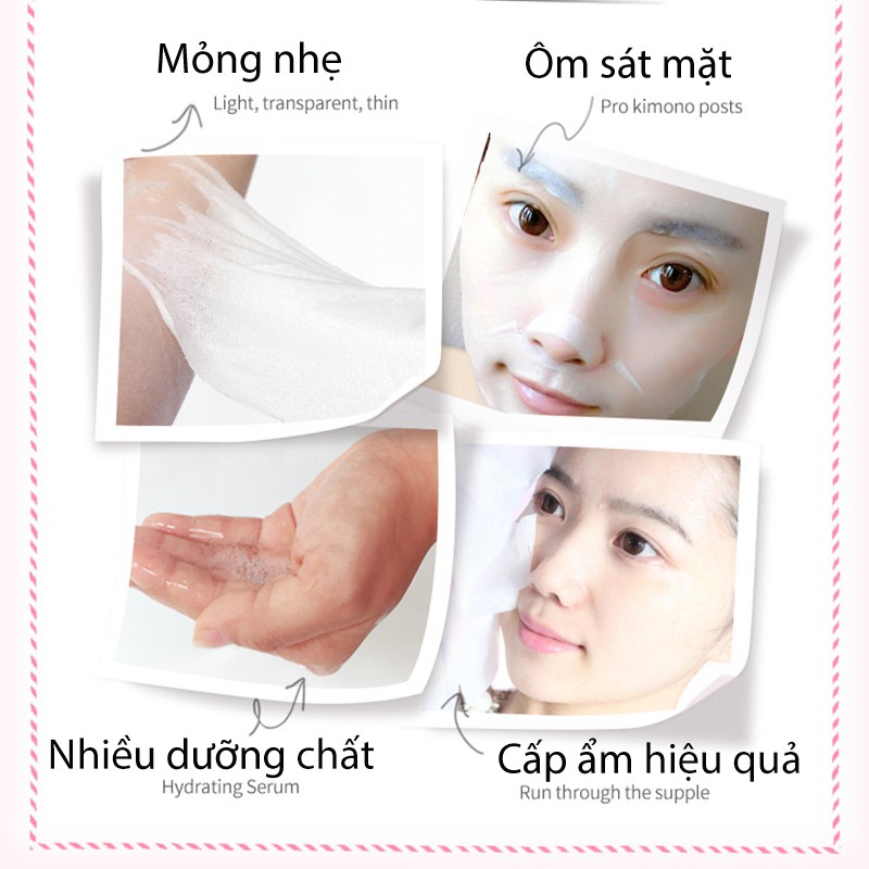 Mặt nạ giấy HA nội địa trung Bioaqua dưỡng trắng da mụn cấp ẩm thải độc BMNHA1