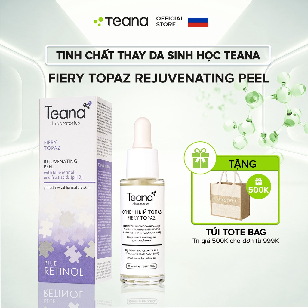 Tẩy da chết Teana Blue Retinol Fiery Topaz Rejuvenating peel cho da căng bóng, láng mịn, giảm mụn - 30ml