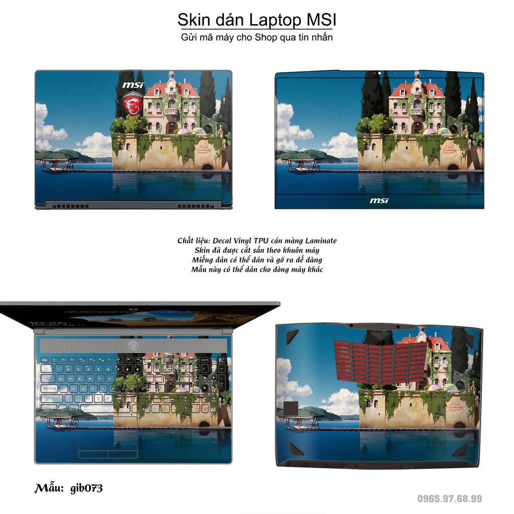 Skin dán Laptop MSI in hình Ghibli nhiều mẫu 11 (inbox mã máy cho Shop)