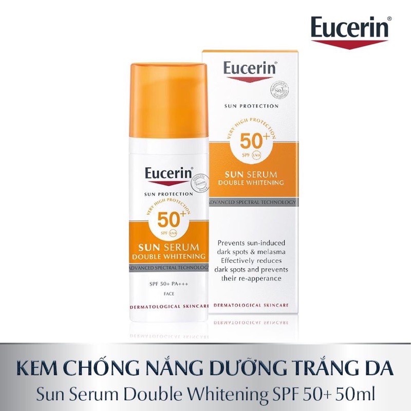 Eucerin Kem Chống Nắng Giúp Giảm Thâm Nám Và Dưỡng Trắng Da Sun Serum Double Whitening SPF50+ (50ml)