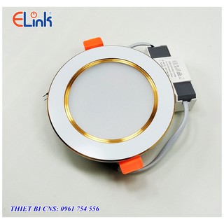 Đèn Led Downlight âm trần 3 chế độ ánh sáng Φ115/90 - 7W viền vàng Elink