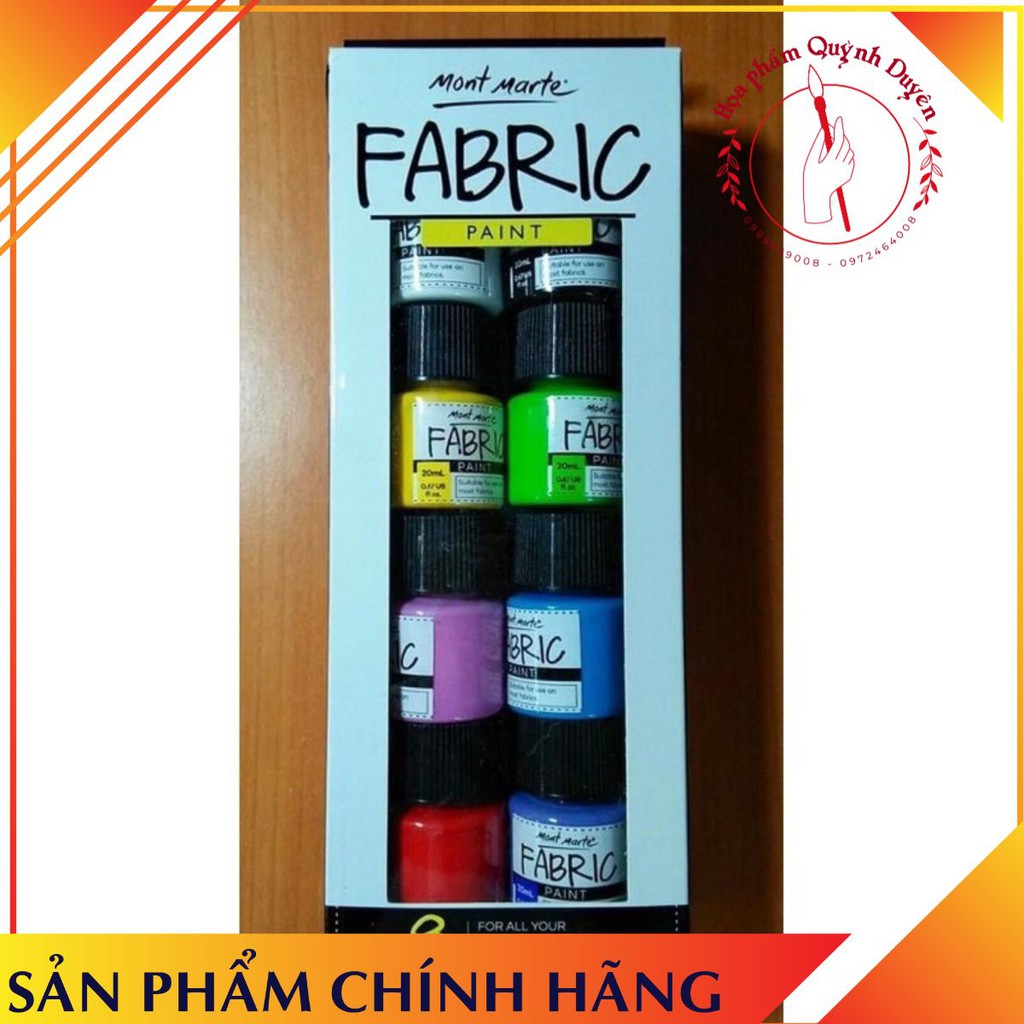 Màu vẽ vải Mont Marte bộ 20ml x 8 màu Fabric Paint Giá #110k/1 hộp