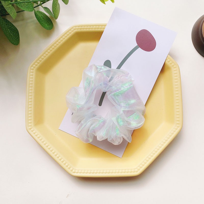 Dây Buộc Tóc Vải Nhún Màu Laser Phản Quang Thời Trang Mùa Hè Cho Nữ