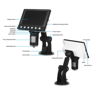 Digital Microscope 4.3-inch 1000X Magnification LCD Microscope Portable Microscope Video Camera Microscope with 8 Adjustable LED Light 4.3