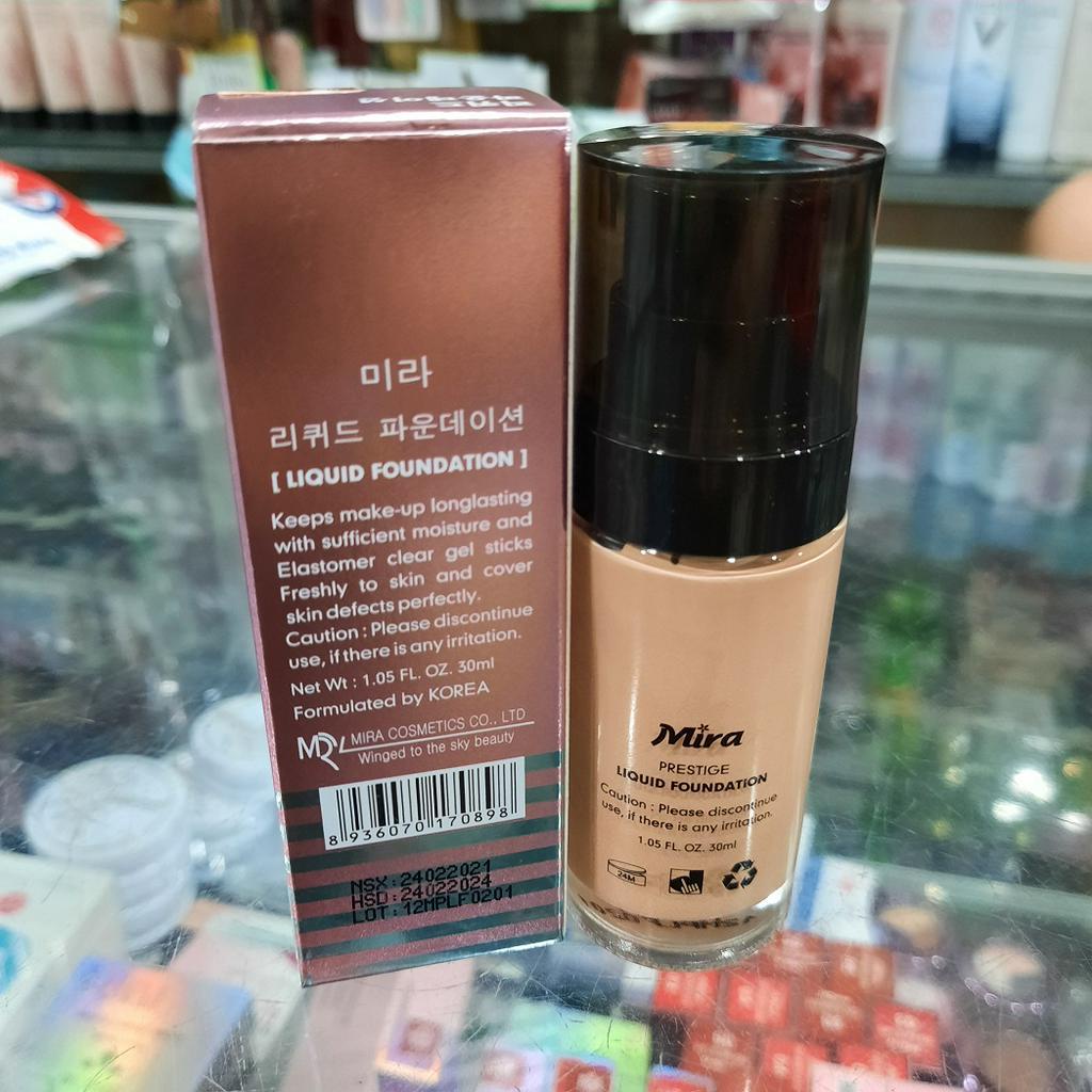 Kem nền chống nắng Mira Liquid Foundation 30ml