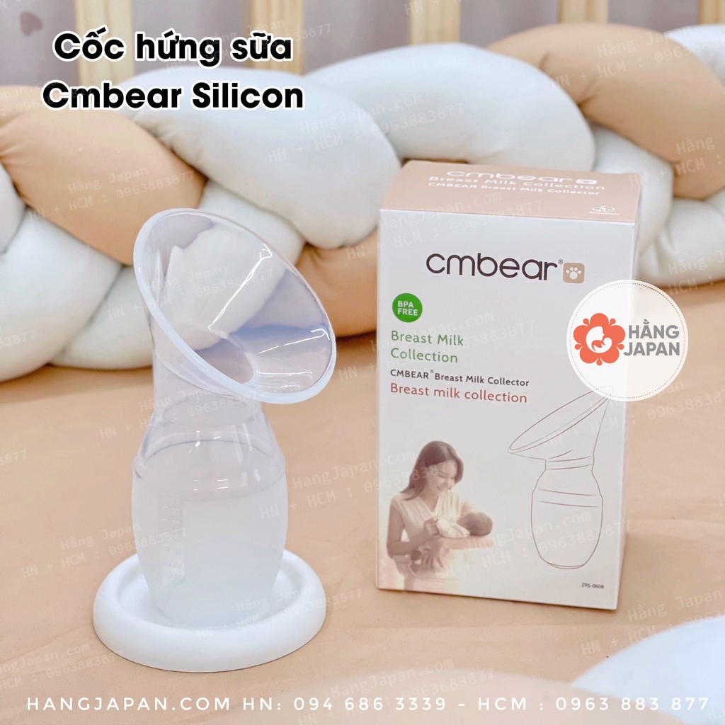 Cốc Hứng Sữa Silicon Cmbear cao cấp an toàn và tiện lợi cho mẹ bỉm sữa