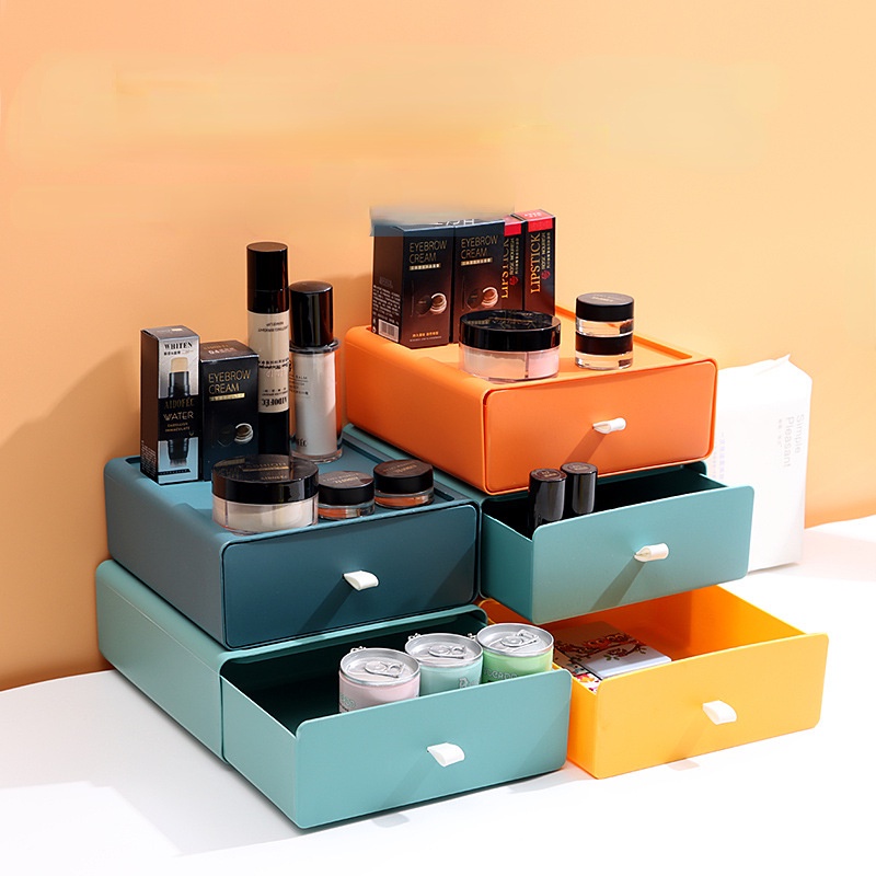 Hộp Đựng Đồ Dạng Ngăn Kéo Màu Sắc Tương Phản Để Bàn Tiện Dụng