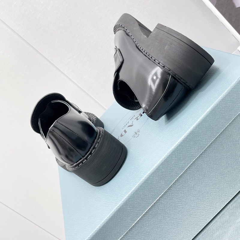 Giày oxford nữ da thật cao cấp thương hiệu Prada 2022