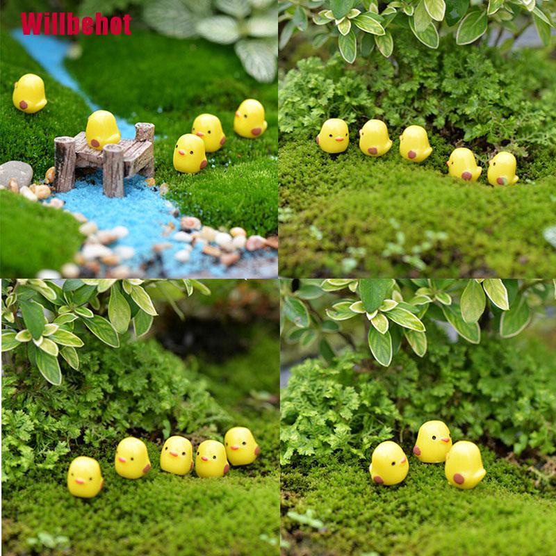 Bộ 5 Mô Hình Gà Con mini Màu Vàng Dùng Trang Trí