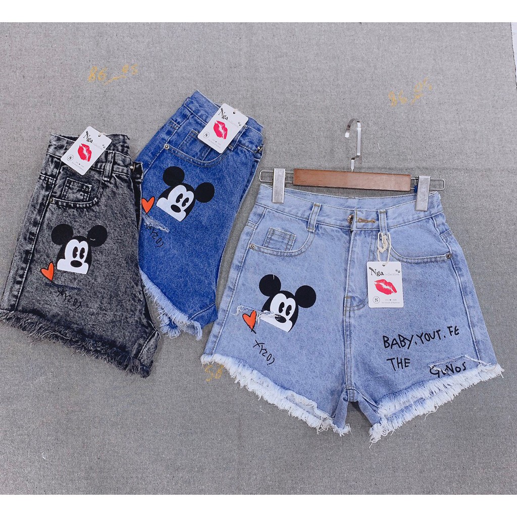 Short jean in chuột baby cực xinh dễ thương