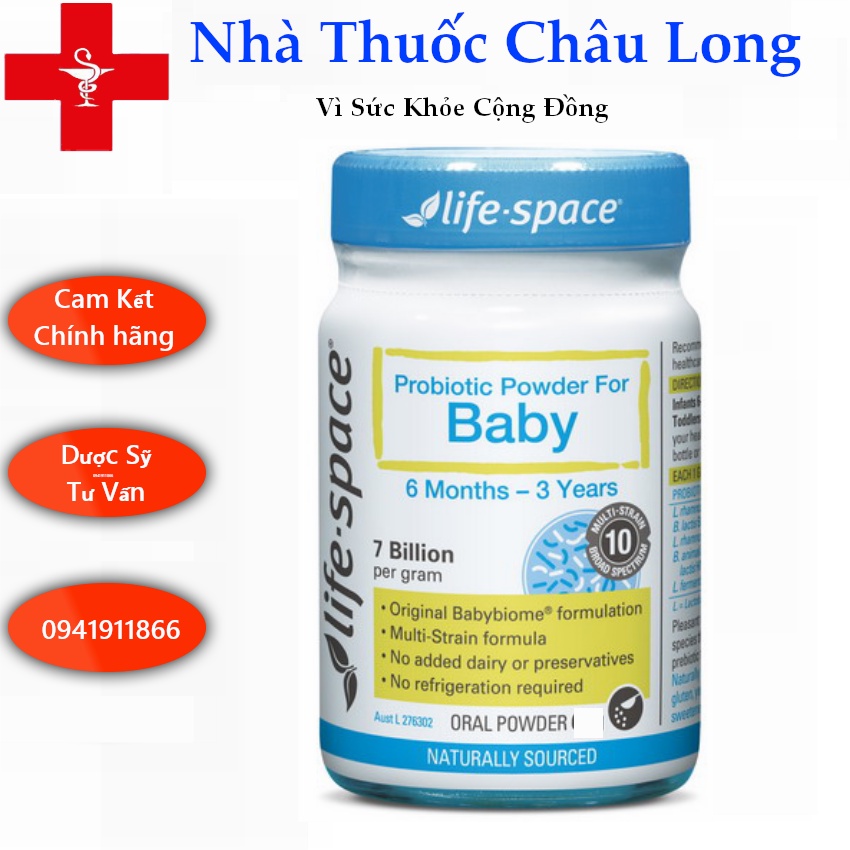 Men vi sinh Úc Life Space Baby - Probiotic Powder for baby cho bé 6 tháng – 3 tuổi - Nội địa Úc