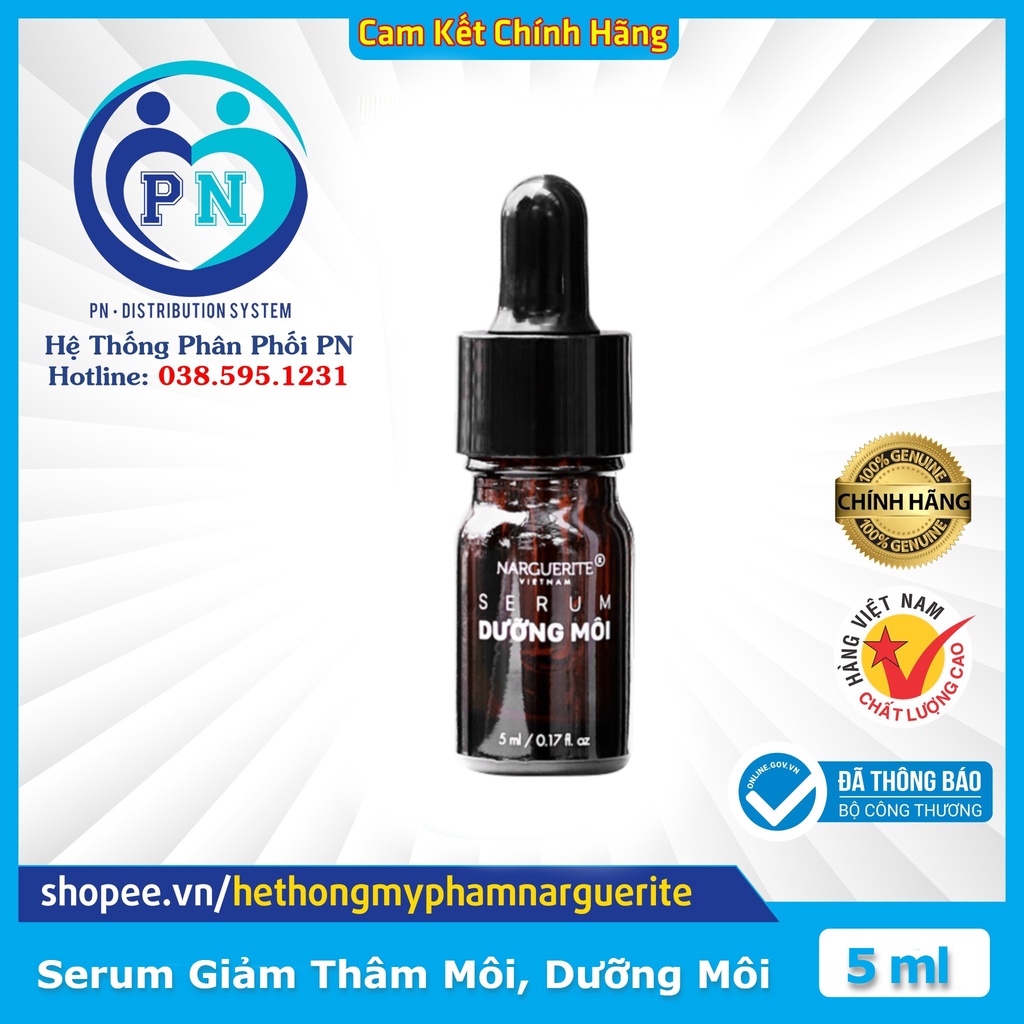 SERUM GIẢM THÂM MÔI, DƯỠNG MÔI MỀM MỊN NARGUERITE (5ml)