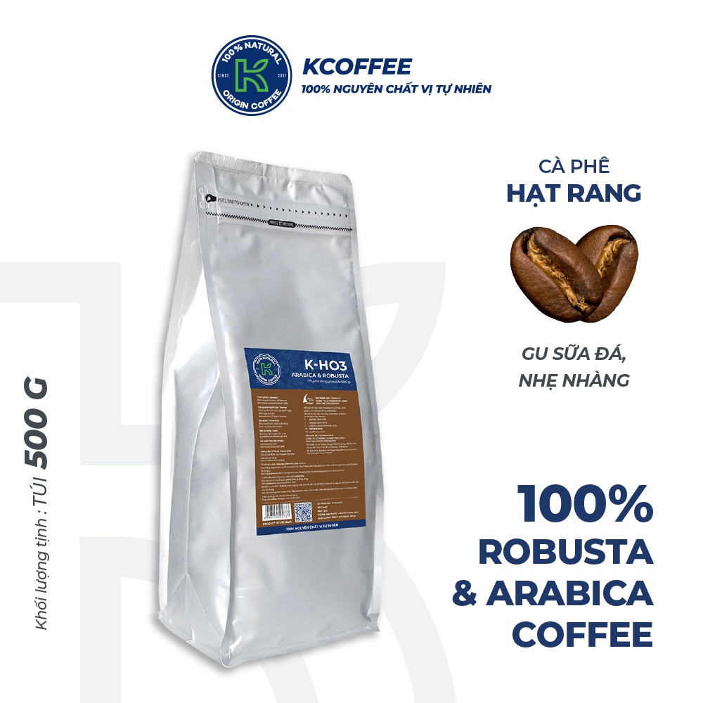 Cà phê nguyên chất xuất khẩu KHO3 500g thương hiệu KCOFFEE