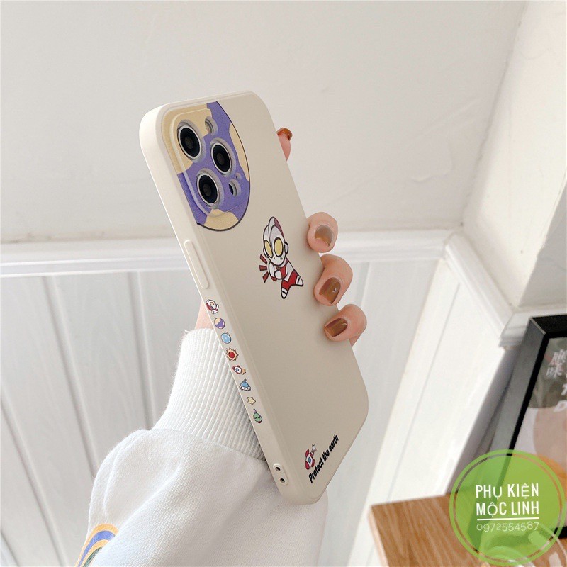 Ốp Iphone 11 12 Pro 12pro Max 12mini 7Plus 8plus X Xs Max Cute Giải cứu trái đất in 3D 4 góc silicon bảo vệ camera