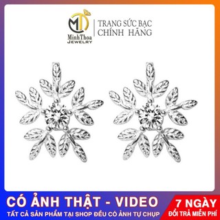 [FreeShip – Clip thật]Bông tai nữ bạc đẹp, khuyên tai kiểu hoa tuyết bạc 925 trang sức Tuấn Thoan Jewerly