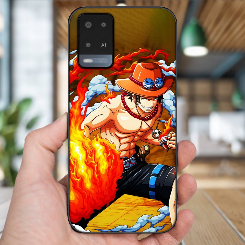 Ốp lưng Oppo A54 4G, A54 5G viền đen in hình Ace One Piece