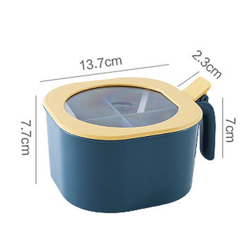 Hộp đựng gia vị nhà bếp kèm nắp đậy và muỗng tùy chọn màu sắc