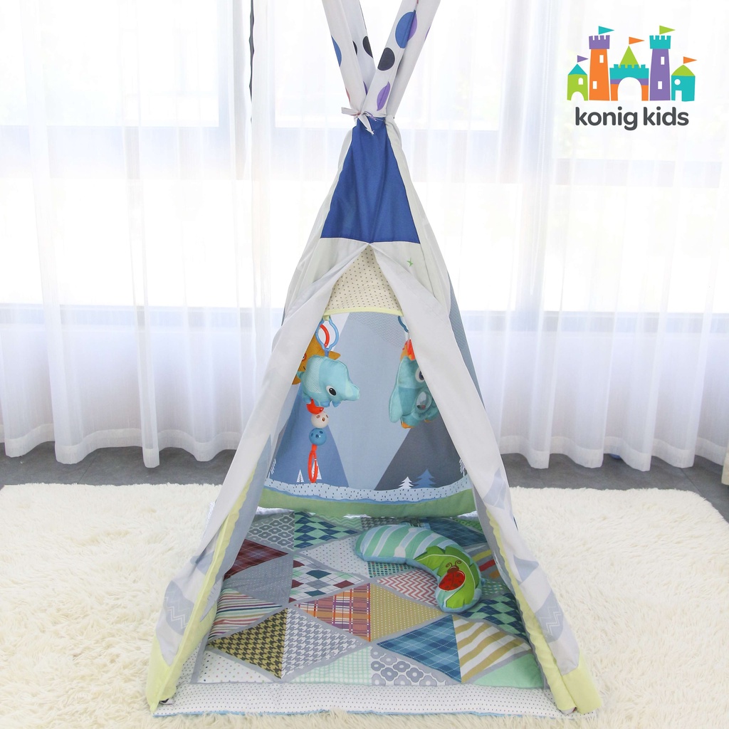 Lều vải kết hợp thảm nằm chơi cho bé 2 trong 1 Konig kids JL634-1D