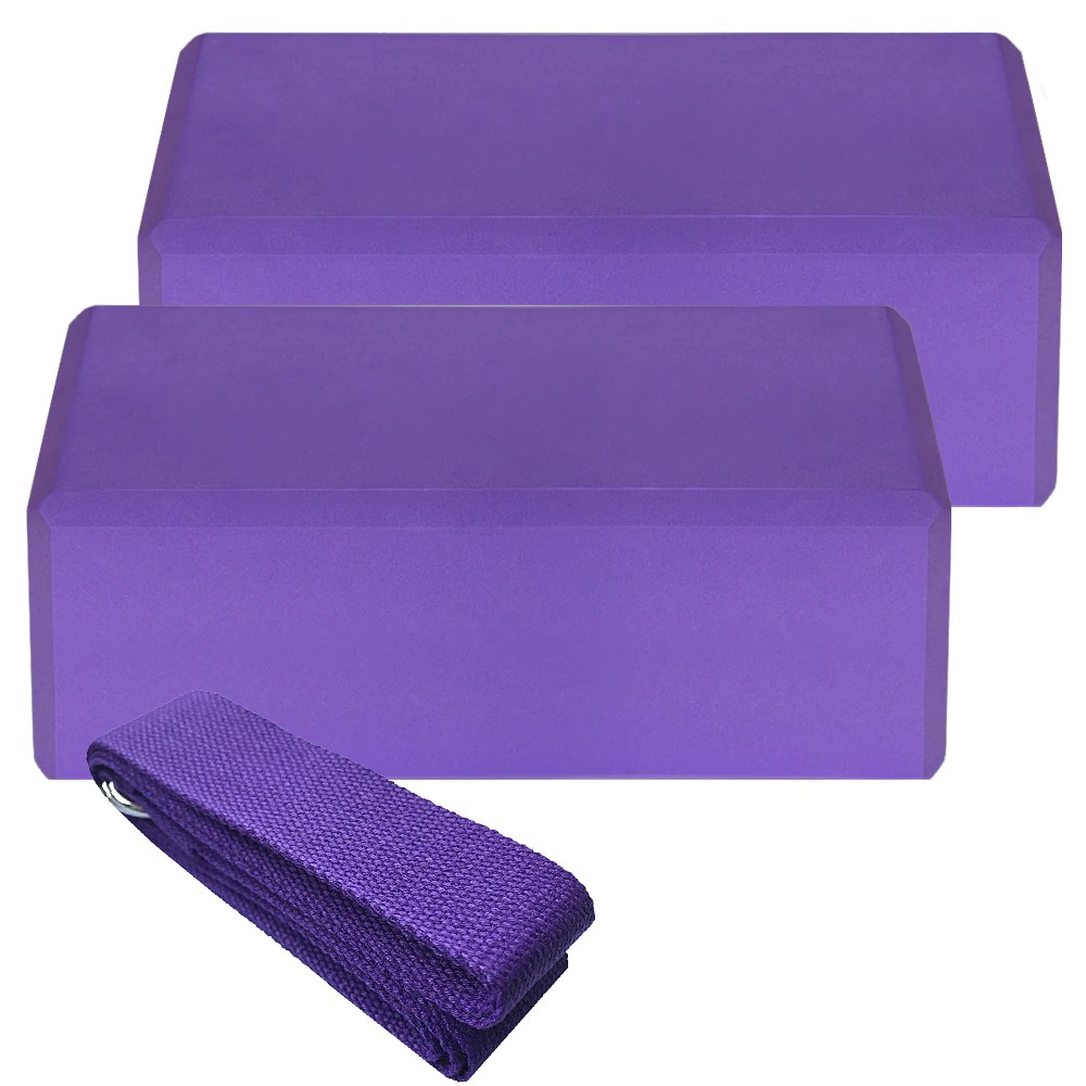 Combo Vòng yoga 33cm +2 gối yoga+1 Dây tập 1,83m Tiện Dụng - Tím Hồng