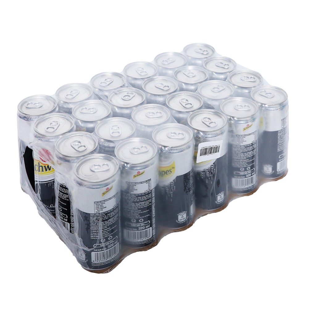 Thùng 24 Lon Nước Giải Khát Schweppes Soda 320ml - Đồ uống Soda pha chế chuyên nghiệp