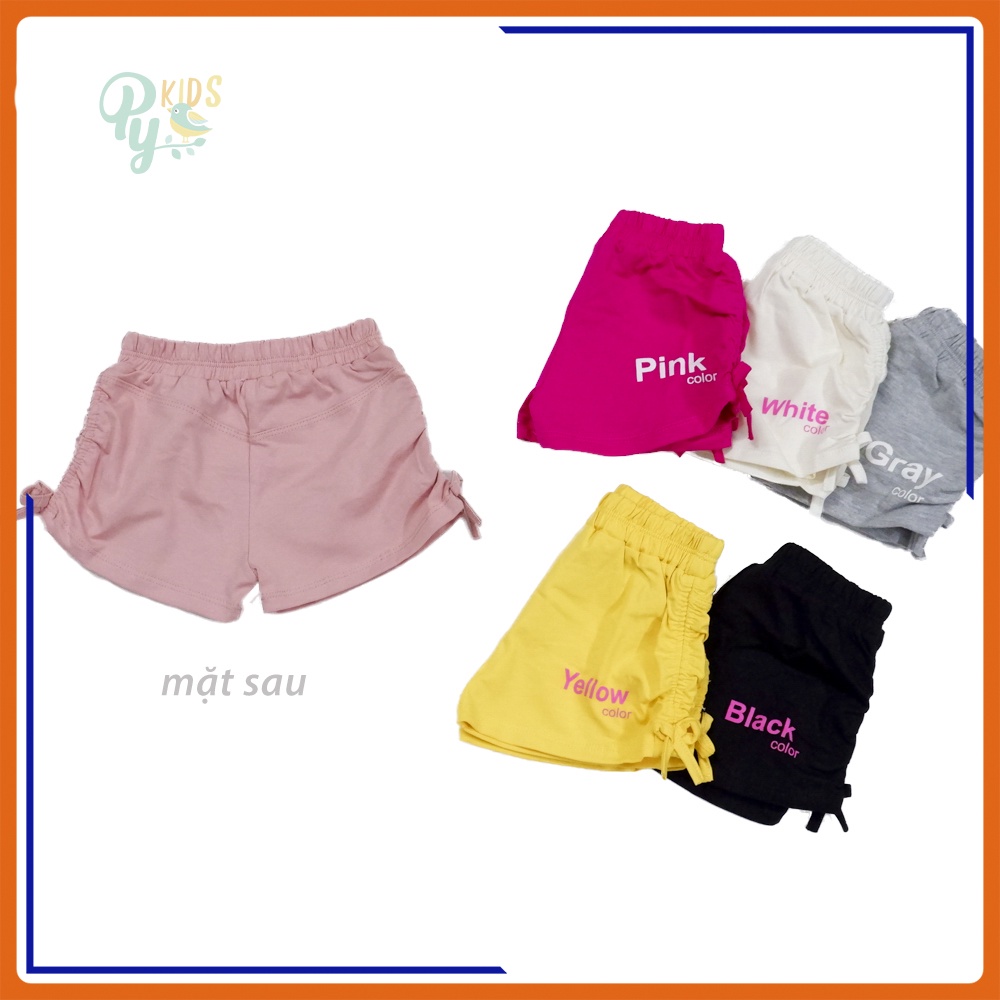 Quần sort cotton cho bé gái từ 5-25kg, nhún 2 bên phối hình mẫu mới 2021