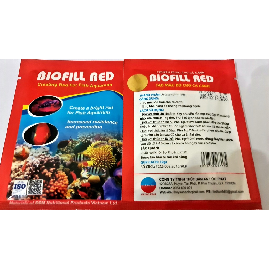 Biofill Red tăng màu cho cá - ANTIBIO Men Tiêu Hóa Cho Cá Cảnh