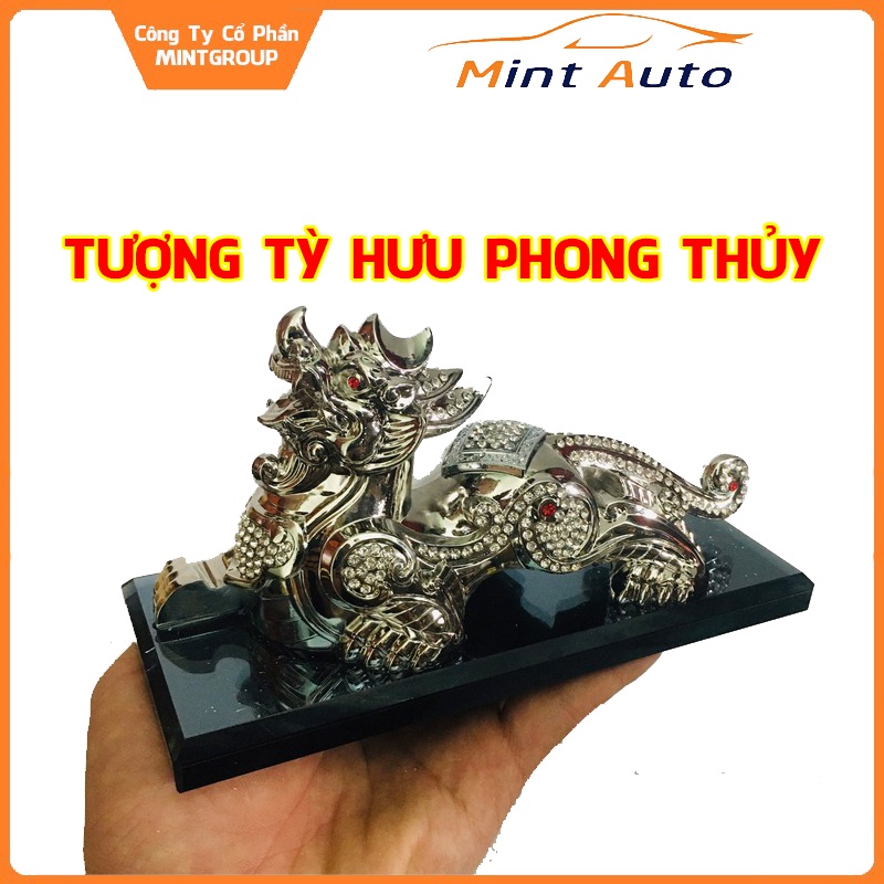 Nước hoa ô tô tượng tỳ hưu chiêu tài hút lộc, trang trí ô tô, bàn làm việc phong thủy cao cấp