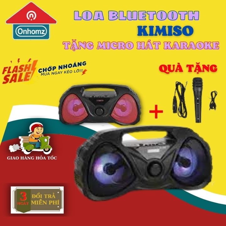 Loa Bluetooth KIMISO Cắm Usb, Thẻ Nhớ,FM hát karaoke - Kết Nối Đa Chức Năng
