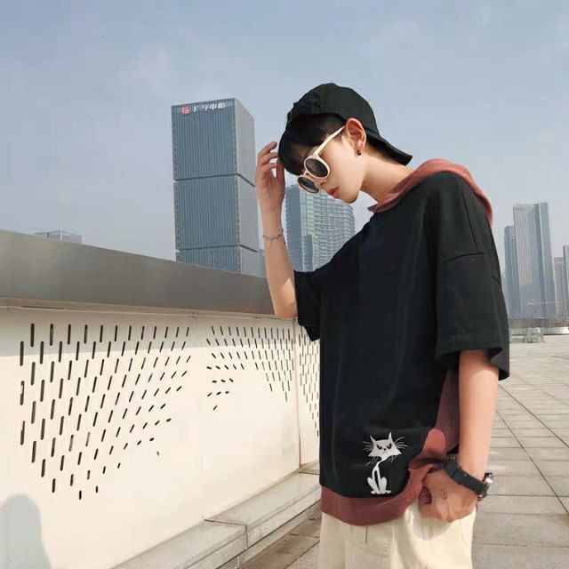 [ FREE SHIP ĐƠN 99K ]_Áo hoodie tay lỡ mèo gầy unisex .