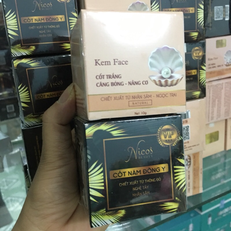 Combo 2 Hộp Kem face Cốt nám đông y Nicos Beauty 15g- Kem face cốt trắng Niocs beauty( cam kết chính hãng)