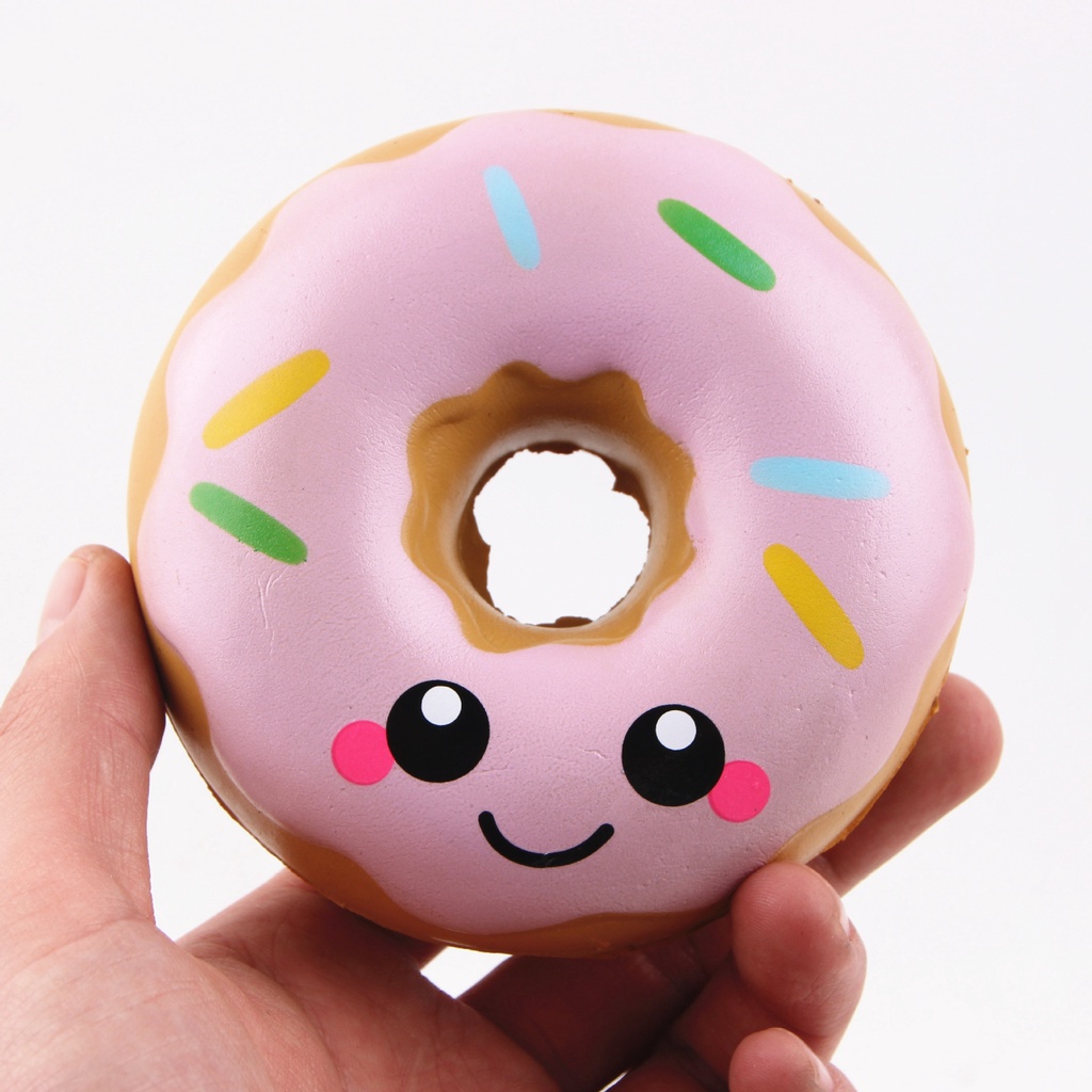 Đồ Chơi Squishy Bánh Donut Hạnh Phúc Kích Thước 10cm Chậm Tăng Tặng Kèm Bao Bì