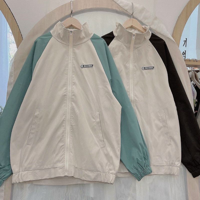 Áo Khoác Dù Unisex 2 Lớp Logo Record Thêu Sắc Nét Form Đẹp