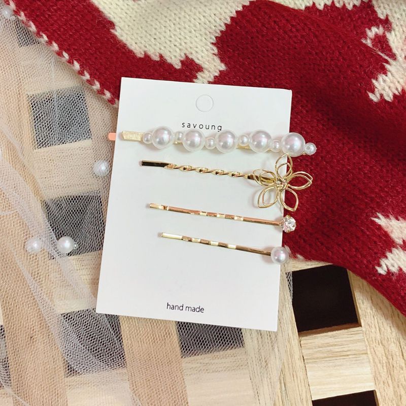 Kẹp Tóc Đính Ngọc Trai Giả Phong Cách Vintage Cho Cô Dâu