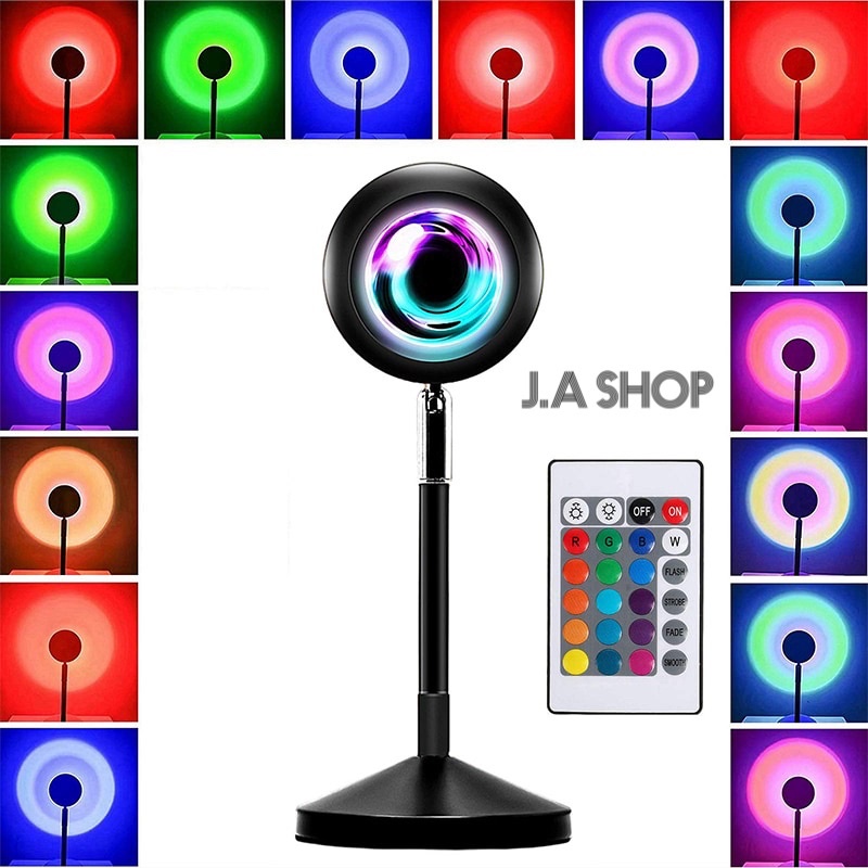Đèn Hoàng Hôn 4 Màu, 16 Màu Hot Quay Tiktok, Livestream Có Remote Điều Khiển Cầu Vòng, Mặt Trời, Hoàng Hôn