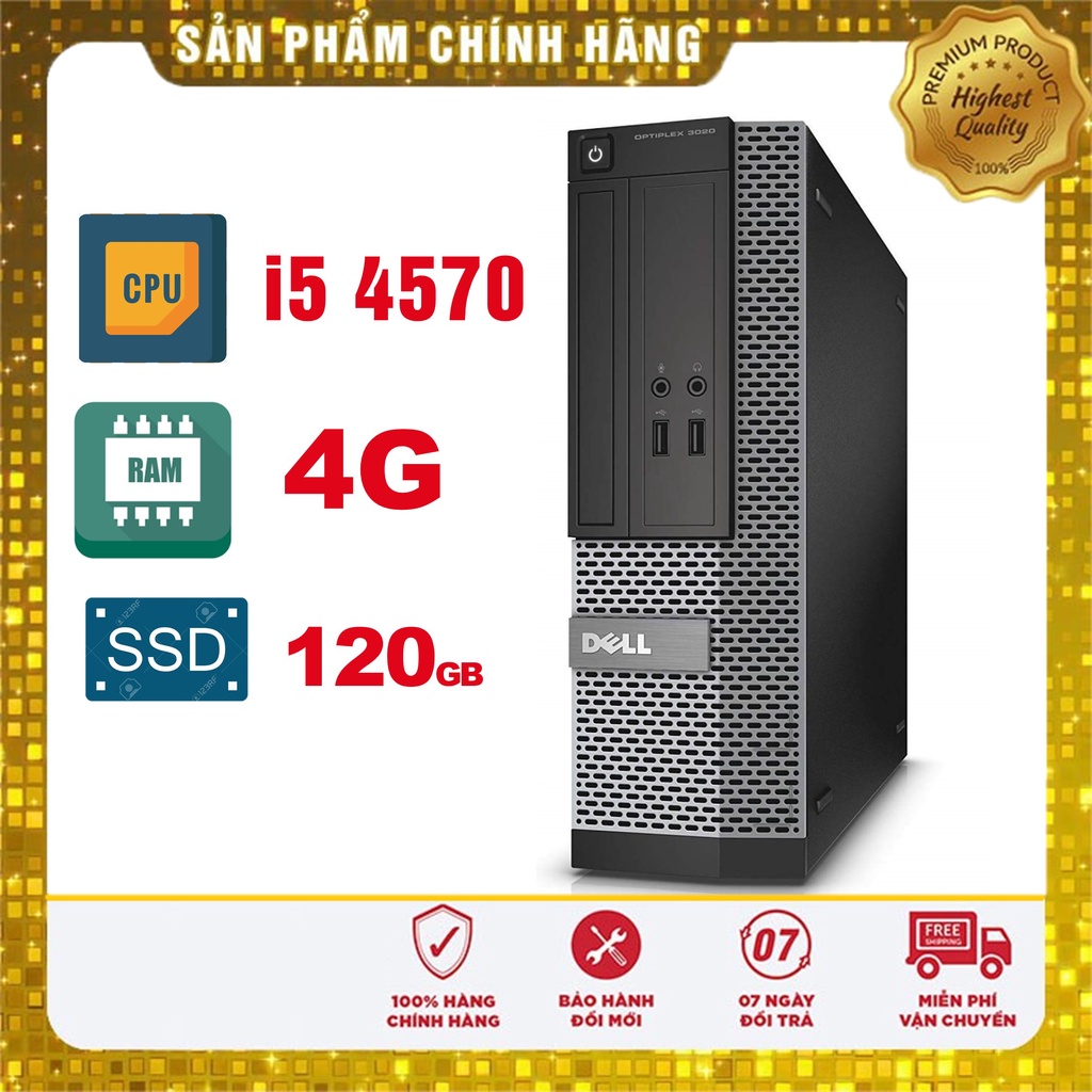 Case Máy Tính Đồng Bộ Dell ⚡️Freeship⚡️ Máy Bộ Dell i5 - Dell Optiplex 3020 (i5 4570/Ram 4G SSD/120GB) - BH 12 Tháng