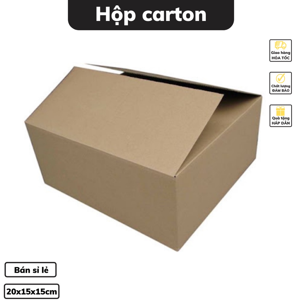 Thùng Carton đóng 20 x 15 x 15 cm hộp thiết kế 3 lớp dày dặn chắc chắn nhiều kích cỡ có bán sỉ lẻ