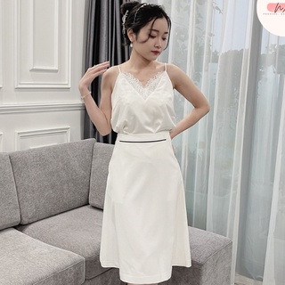 Áo lụa 2 dây phối ren - thương hiệu nxd - acz221
