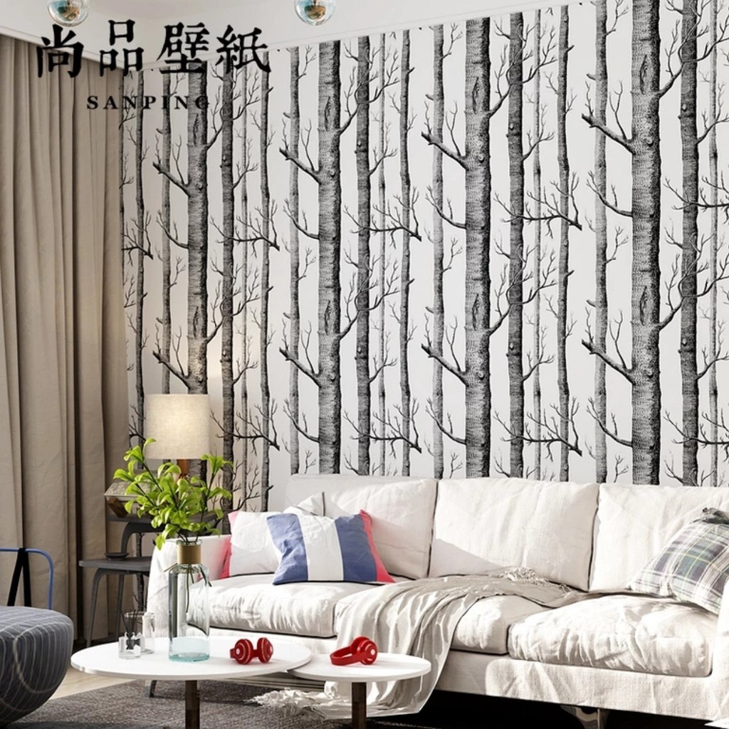 Decal giấy dán tường rừng cây nghệ thuật khổ 0.45m keo sẵn