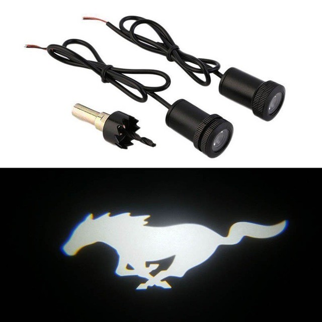 Đèn LED Laser Chiếu Logo Gắn Cửa Xe Hơi Ford Mustang Pony Ghost Shadow