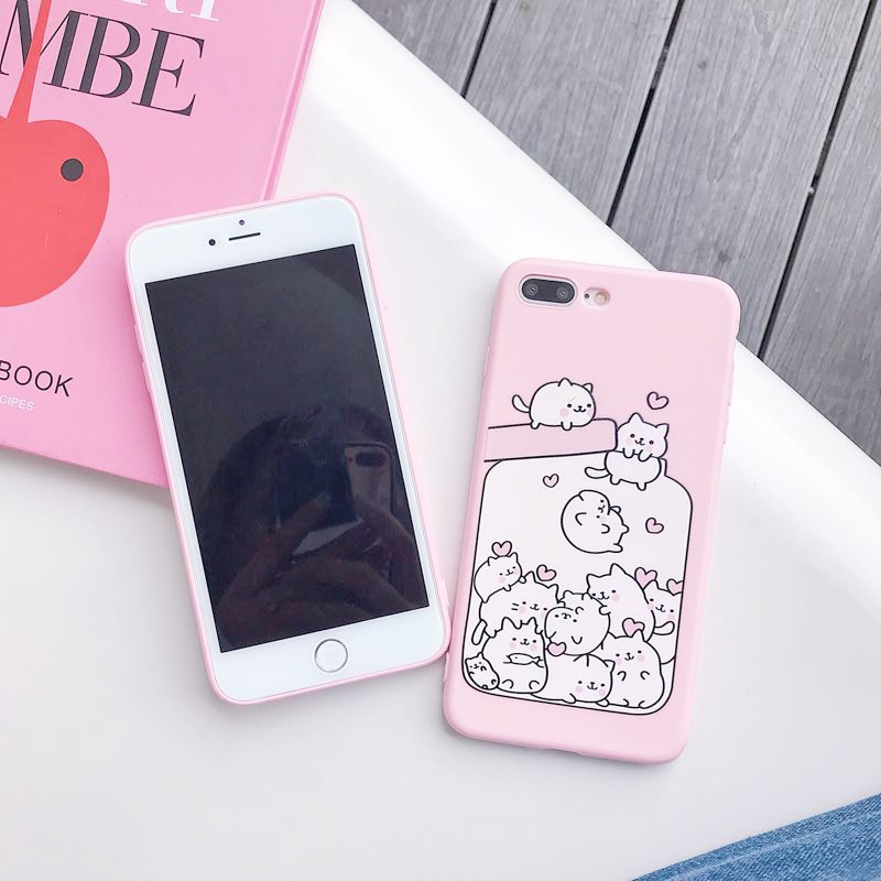 Ốp lưng iphone Mèo bình sữa viền cong 5/5s/6/6plus/6s/6splus/7/7plus/8/8plus/x/xr/xs/11/12/pro/max/plus/promax | BigBuy360 - bigbuy360.vn