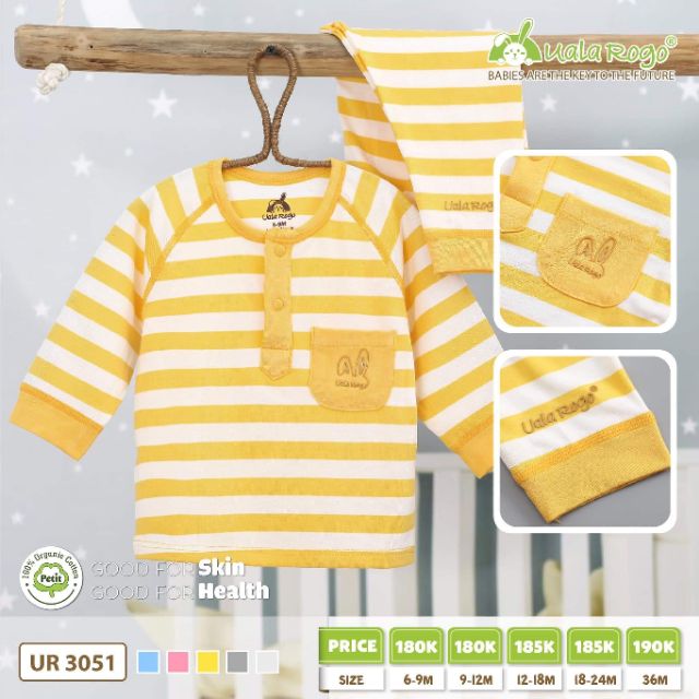 UR3051 Bộ PETIT kẻ cổ trụ Ualarogo cho bé