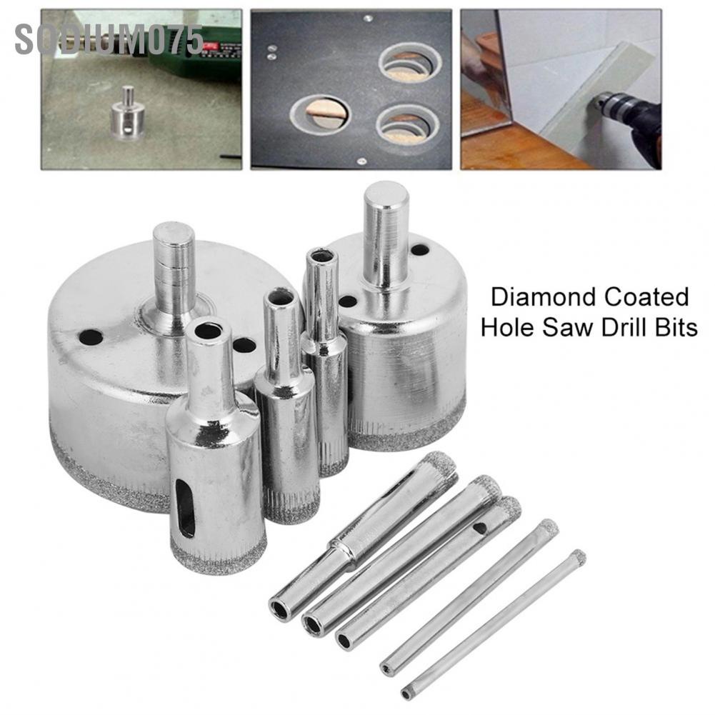 Có thể bán buôn 10Pcs/Set Diamond Coated Core Drill Bit 3~50mm Hole Saw for Tile Ceramic Glass Porcelain Marble Sodium075 Hàng giao ngay