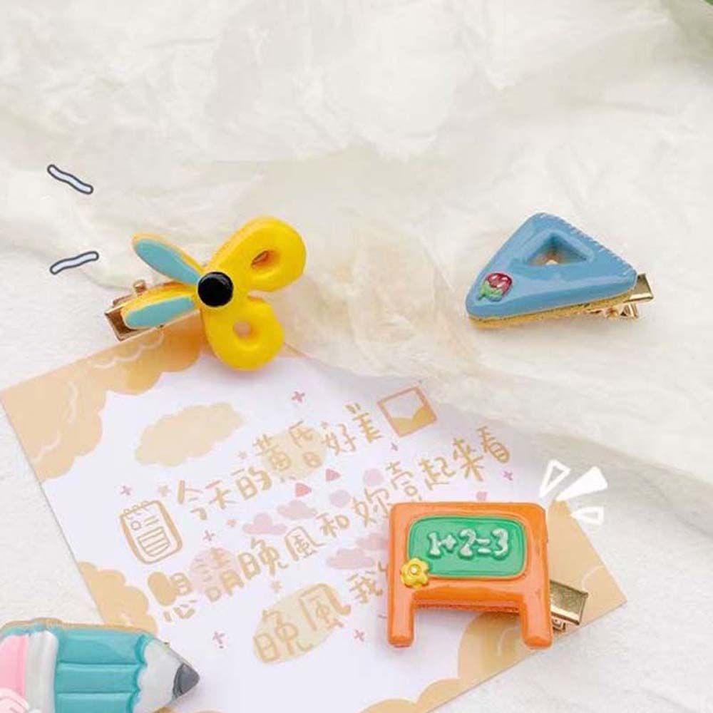Qqmall Kẹp Tóc Hình Tam Giác Bằng Acrylic Resin Mini Phối Kẹp Cố Định Kiểu Hàn Quốc Vui Nhộn Thời Trang Cho Bé