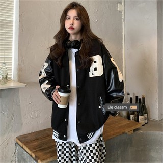 Áo khoác bomber chất liệu nhung tăm tay da