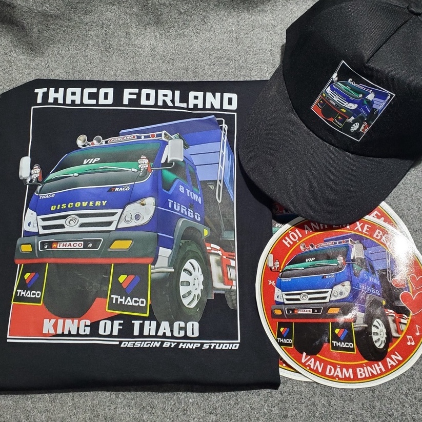 Combo Áo thun THACO Forland, Nón và 2 tem THACO Forland phản quang | Hà Nội Phố Xe tải